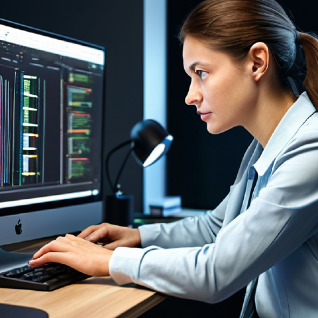 **
"A professional female programmer in a modest, modern office, coding on a computer, fully clothed in appropriate attire, focused expression, safe for work, family-friendly, perfect anatomy, correct proportions, natural pose, well-formed hands, proper finger count, professional lighting, high-quality rendering, appropriate content."
**