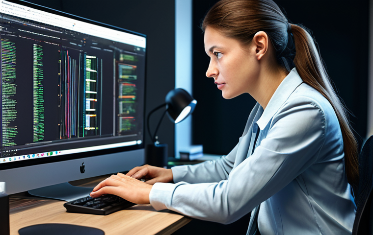 **

"A professional female programmer in a modest, modern office, coding on a computer, fully clothed in appropriate attire, focused expression, safe for work, family-friendly, perfect anatomy, correct proportions, natural pose, well-formed hands, proper finger count, professional lighting, high-quality rendering, appropriate content."

**