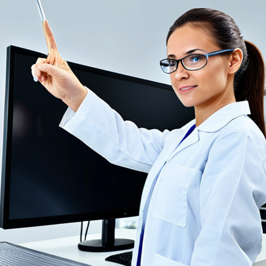 **
A professional female scientist in a clean, modern laboratory, fully clothed in a lab coat and safety glasses, appropriate attire, safe for work, perfect anatomy, correct proportions, natural pose, well-formed hands, proper finger count, natural body proportions, family-friendly, high-resolution, detailed background.
**
