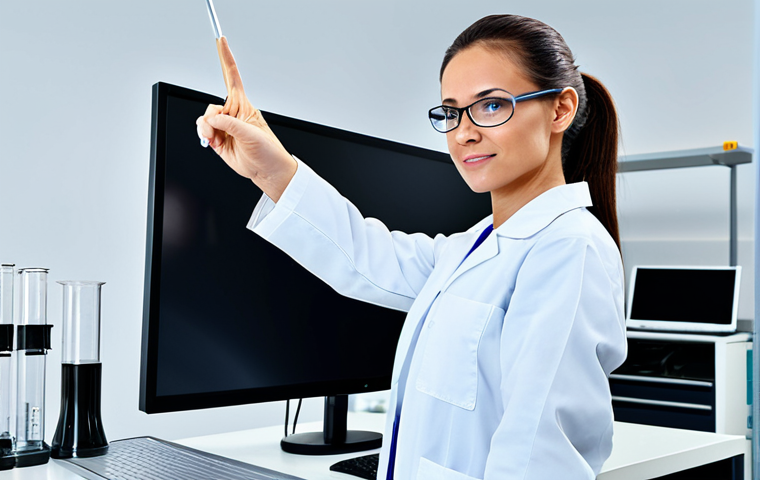 **

A professional female scientist in a clean, modern laboratory, fully clothed in a lab coat and safety glasses, appropriate attire, safe for work, perfect anatomy, correct proportions, natural pose, well-formed hands, proper finger count, natural body proportions, family-friendly, high-resolution, detailed background.

**