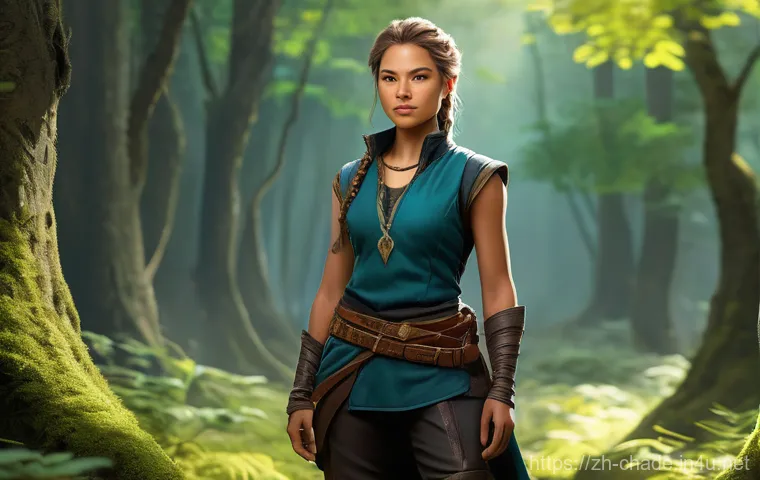캐릭터 디자인 실무에서 자주 쓰이는 툴 - **Prompt: Female Fantasy Adventurer in a Dynamic Pose**
A full-body digital painting of a female...