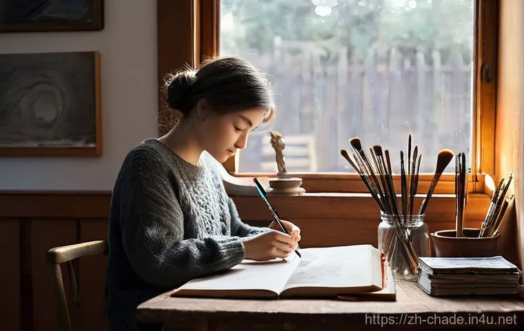 캐릭터 디자인 취업 준비 계획 - **Prompt 1: The Foundation of Artistry**
    "A young female artist, in her early twenties, with a f...