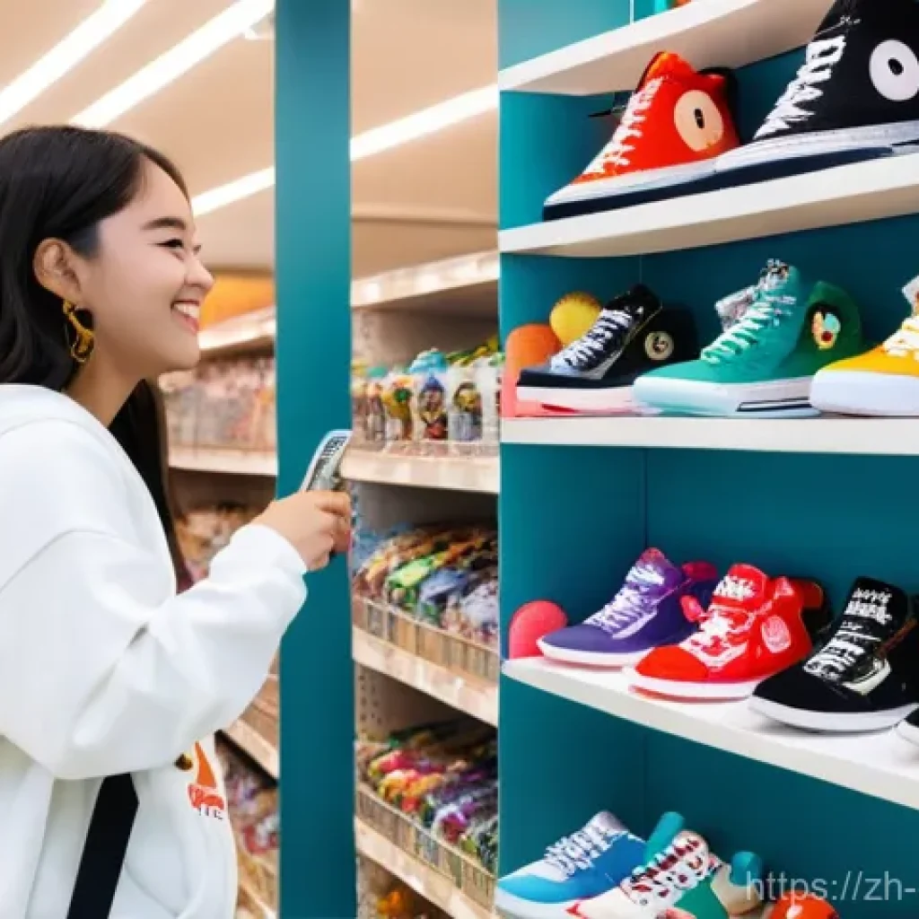 캐릭터 디자인의 시장 성장 가능성 - **Prompt for "Z-generation and IP Merchandise":**
A vibrant, high-definition photograph capturin...