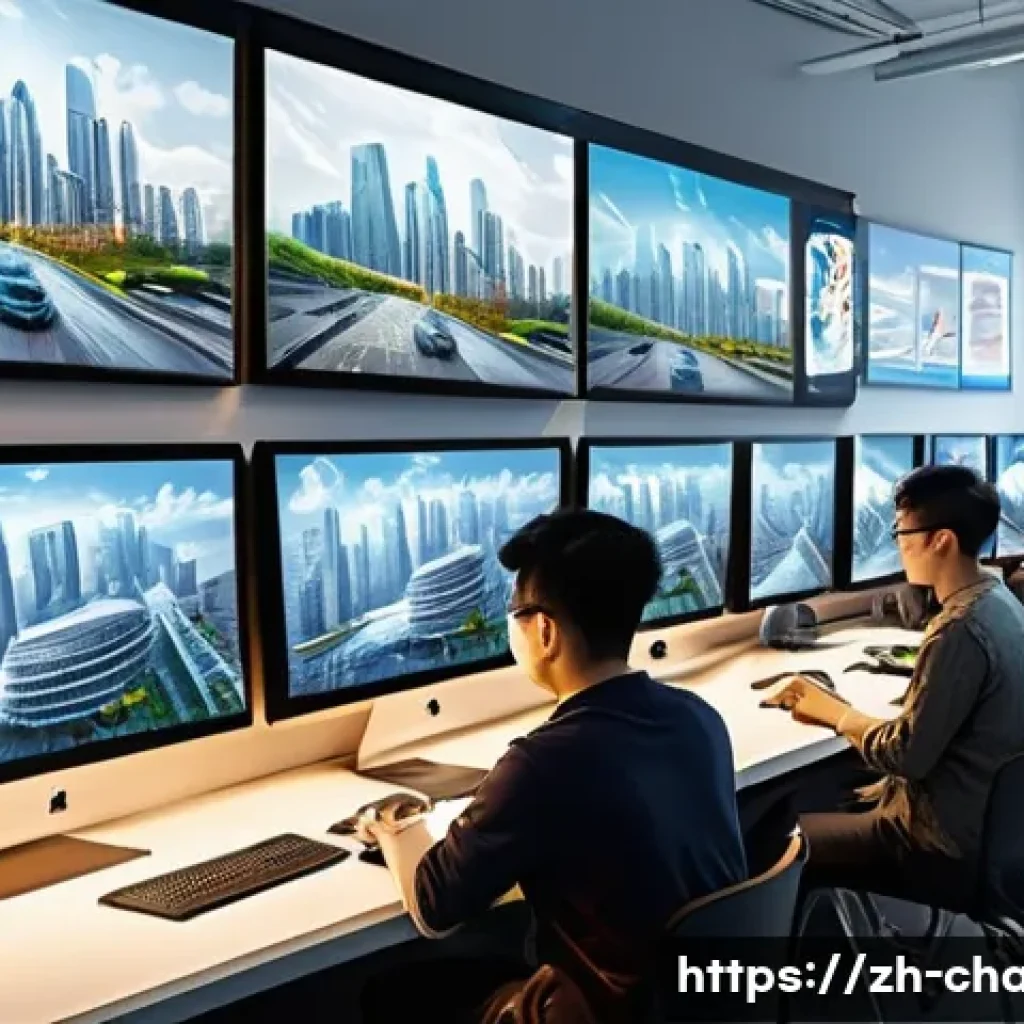 캐릭터 디자인 전공의 학비와 장학금 - A modern university classroom setting in a Chinese city, featuring diverse students attentively work...