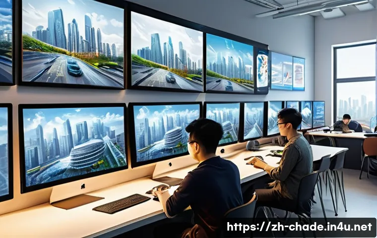 캐릭터 디자인 전공의 학비와 장학금 - A modern university classroom setting in a Chinese city, featuring diverse students attentively work...