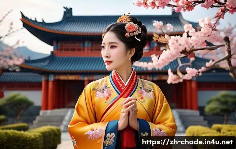 캐릭터 디자인의 학문적 발전과 사례 - A vibrant female character dressed in traditional Chinese attire richly decorated with intricate dra...