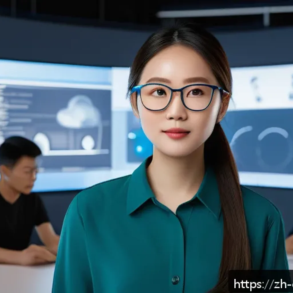캐릭터 디자인 글로벌 기업 취업 준비 - A confident female character designer in a modern studio environment, wearing stylish casual clothes...