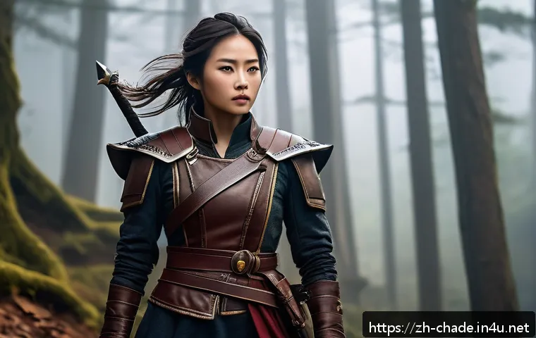 캐릭터 디자인 관련 독학 강의 추천 - A confident young female adventurer in modern fantasy attire, wearing functional layered clothing wi...