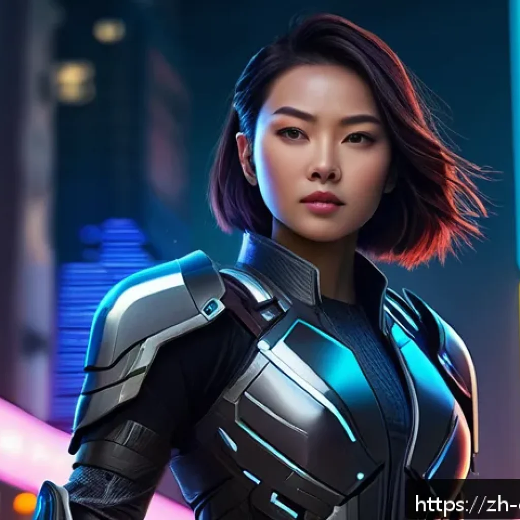 캐릭터 디자인 실습 강의 추천 - A dynamic character design concept featuring a confident young female hero wearing stylish, futurist...