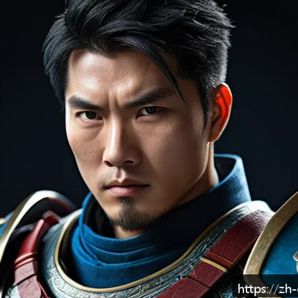 캐릭터 디자인의 프로젝트 성공 요인 - A detailed character portrait of a conflicted male game hero wearing practical, battle-worn armor wi...