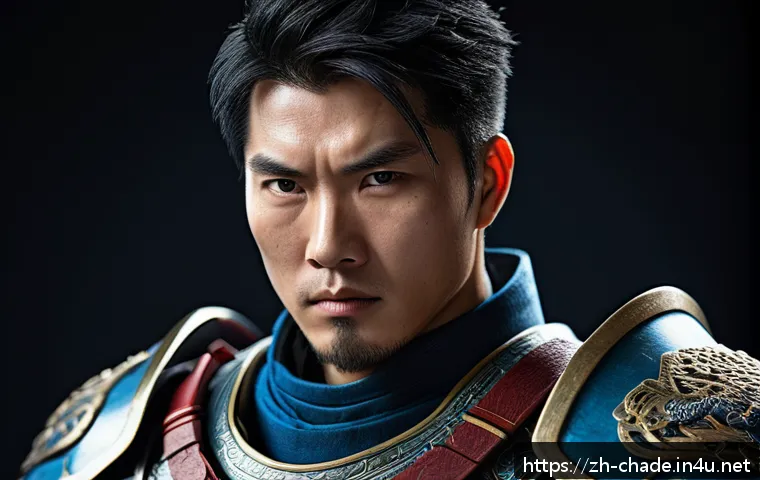 캐릭터 디자인의 프로젝트 성공 요인 - A detailed character portrait of a conflicted male game hero wearing practical, battle-worn armor wi...