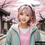 캐릭터 디자인의 글로벌 시장 진출 사례 연구 - A charming, culturally adapted anime-style female character wearing modest, stylish underwear, embod...