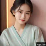 캐릭터 디자인 관련 도서 리뷰 - A shy, introverted young female character wearing modest pastel-colored clothing with soft, flowing ...